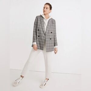 Madewell Gray Plaid Blazer
